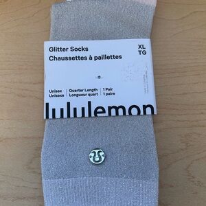 lululemon athletica Silver Glitter Quarter Socks